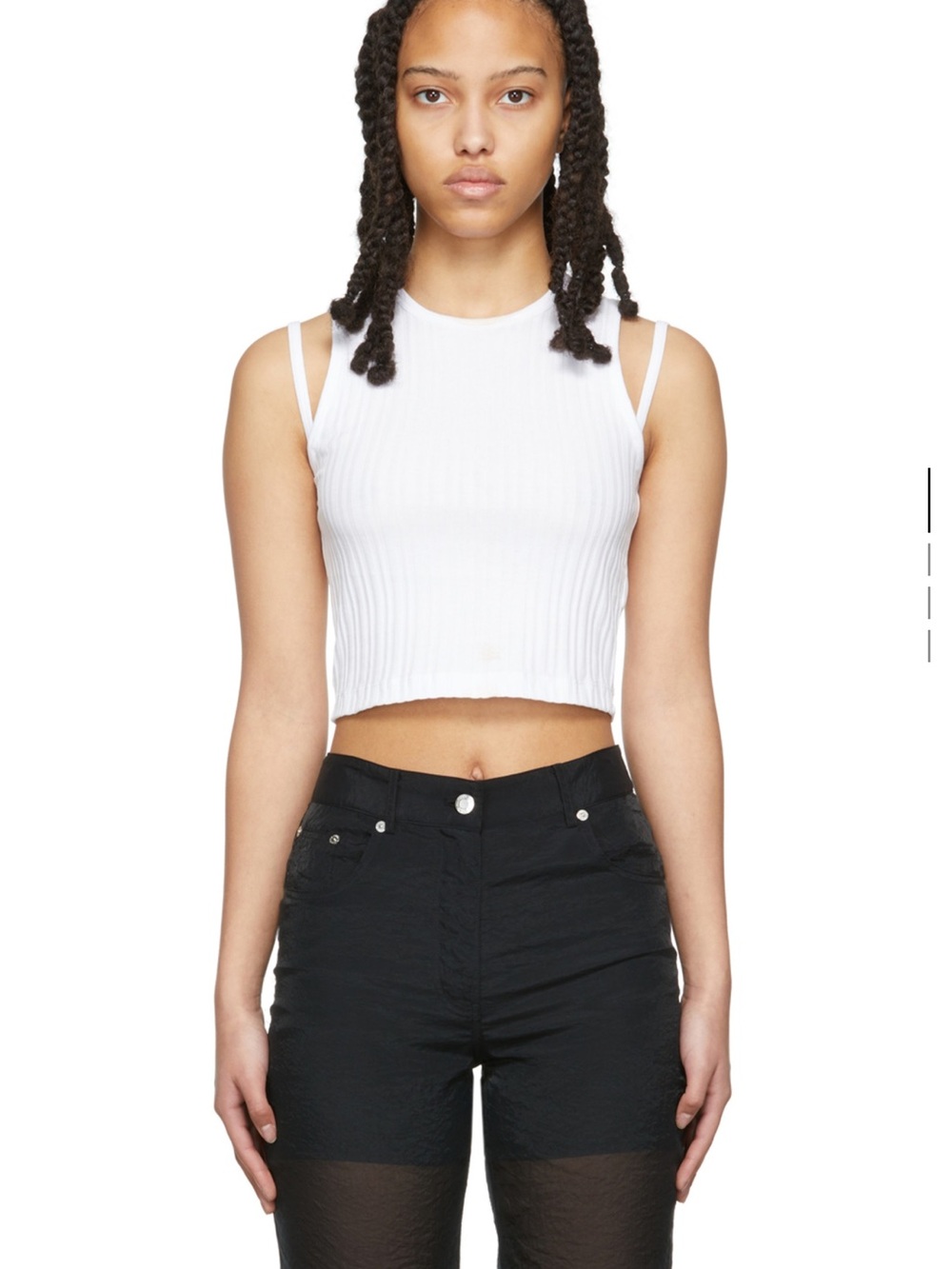 Helmut Lang White Cropped Muscle Tank Top women’s size XS